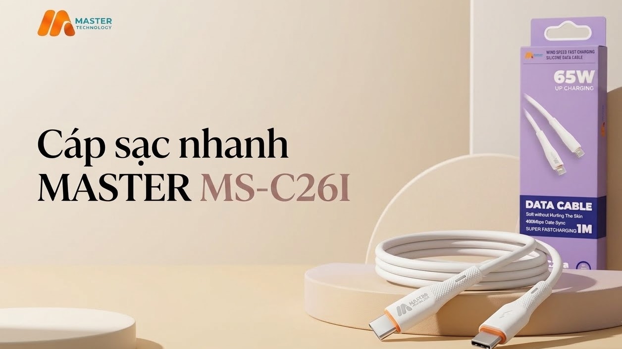 Cáp sạc nhanh Master MS-C26A 65W ( C to C ) Dây silicone