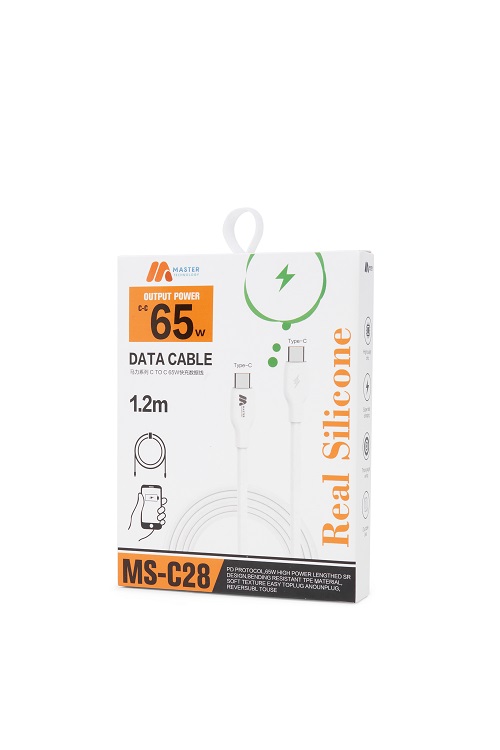 Cáp sạc nhanh Master MS-C28 65W ( C to C ) Chất liệu Silicon chống cháy