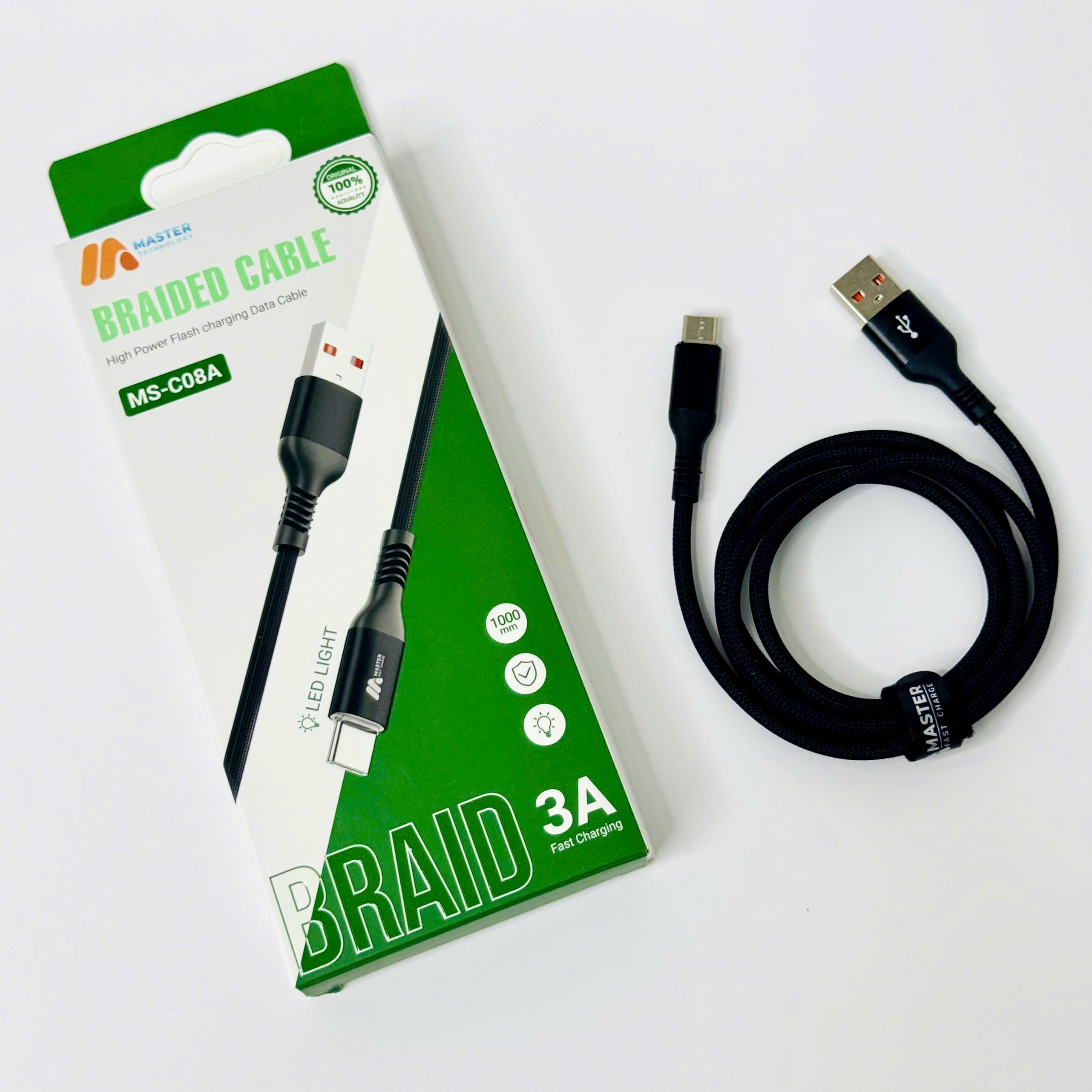 Cáp sạc nhanh Master 3A  MS C08A (USB - To C)