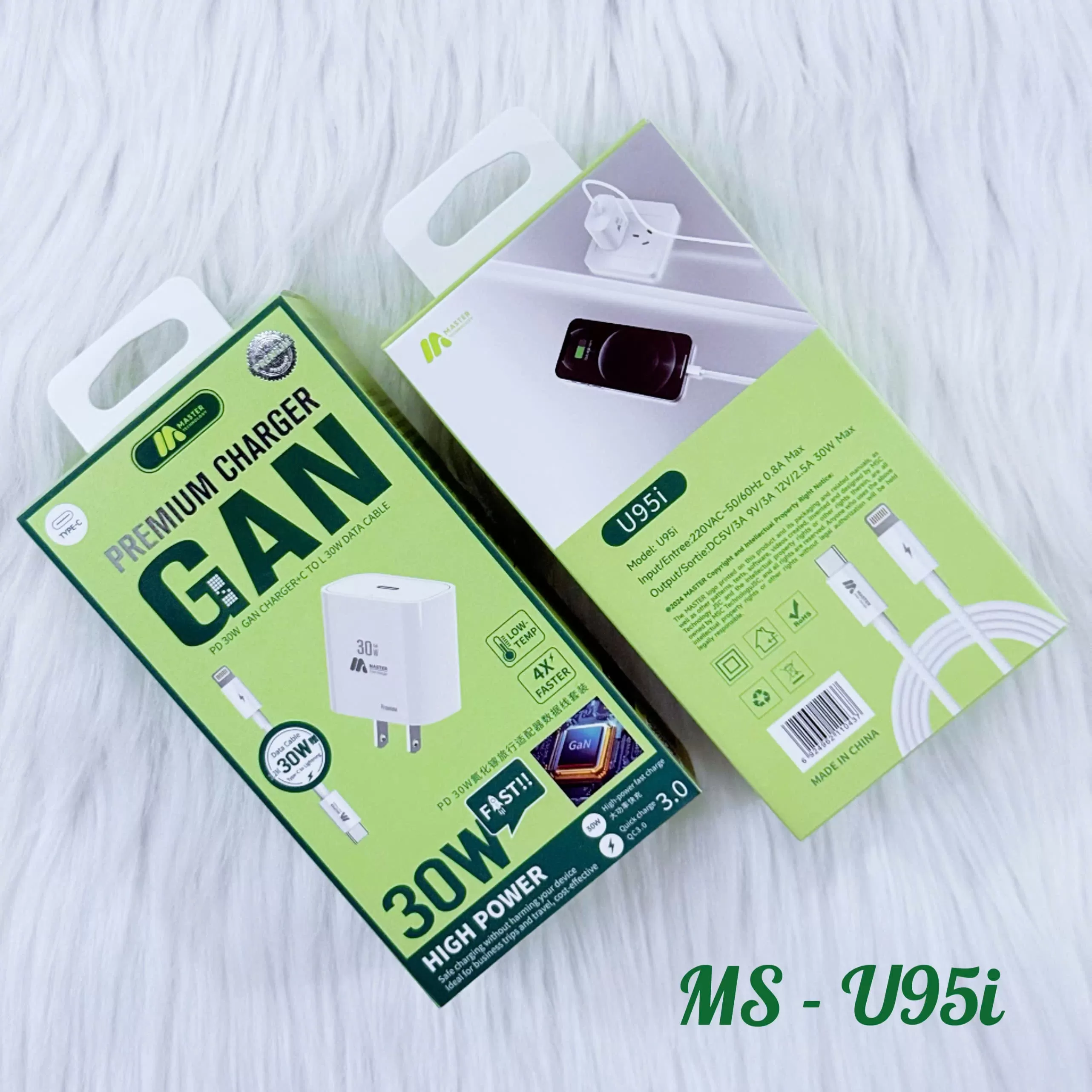 Bộ sạc nhanh Master GAN 30W MS-U95I ( C to L)