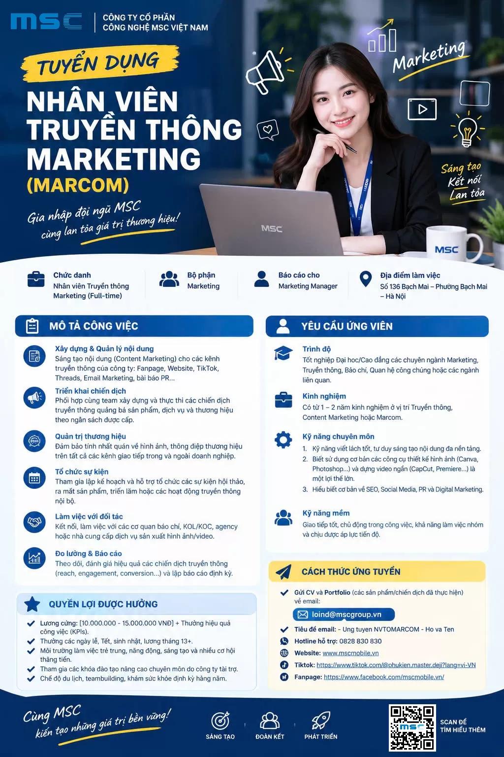 TUYỂN DỤNG: NHÂN VIÊN TRUYỀN THÔNG MARKETING (MARCOM)