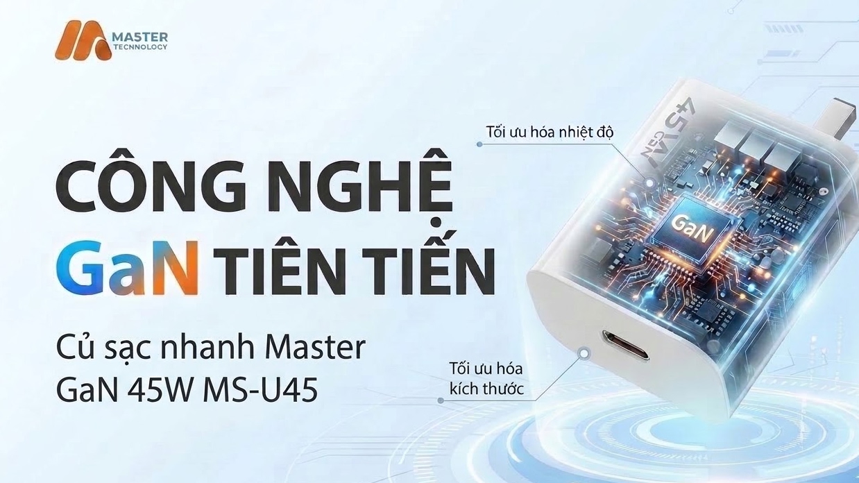 Củ sạc nhanh Master GaN 45W MS-U45 (Type-C)