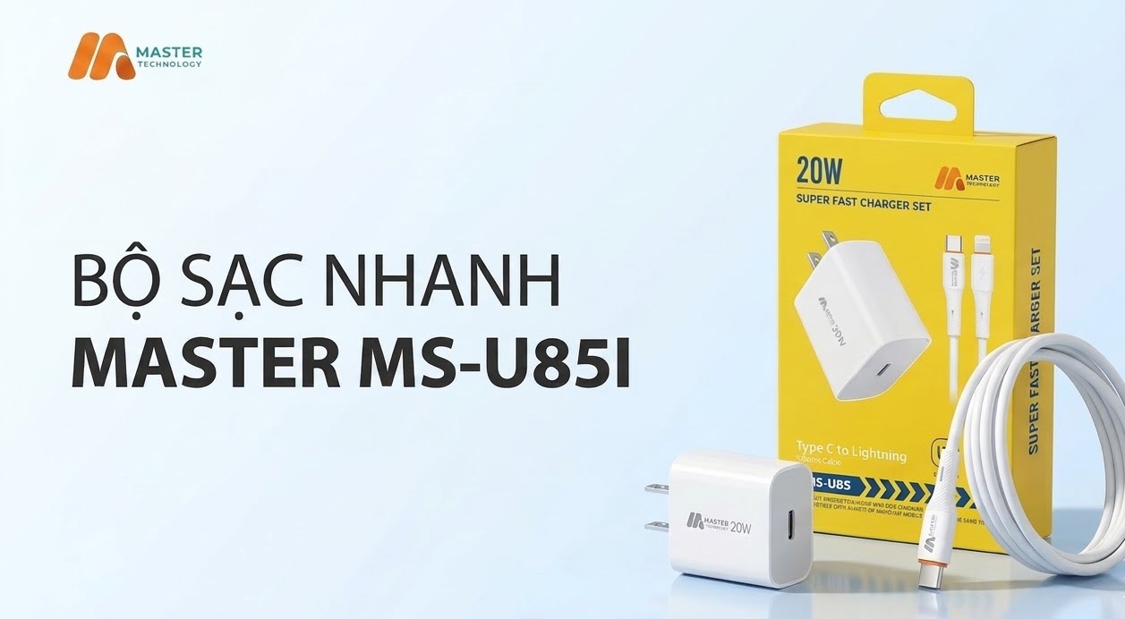 Bộ sạc nhanh Master 20W MS-U85I (C-L) 